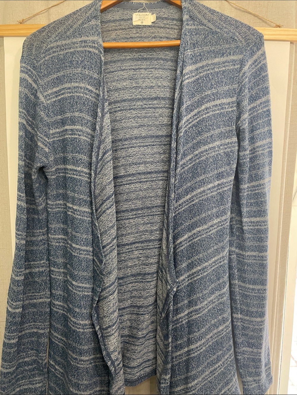 Volcom Heathered Blue Open-Front Women's Cardigan